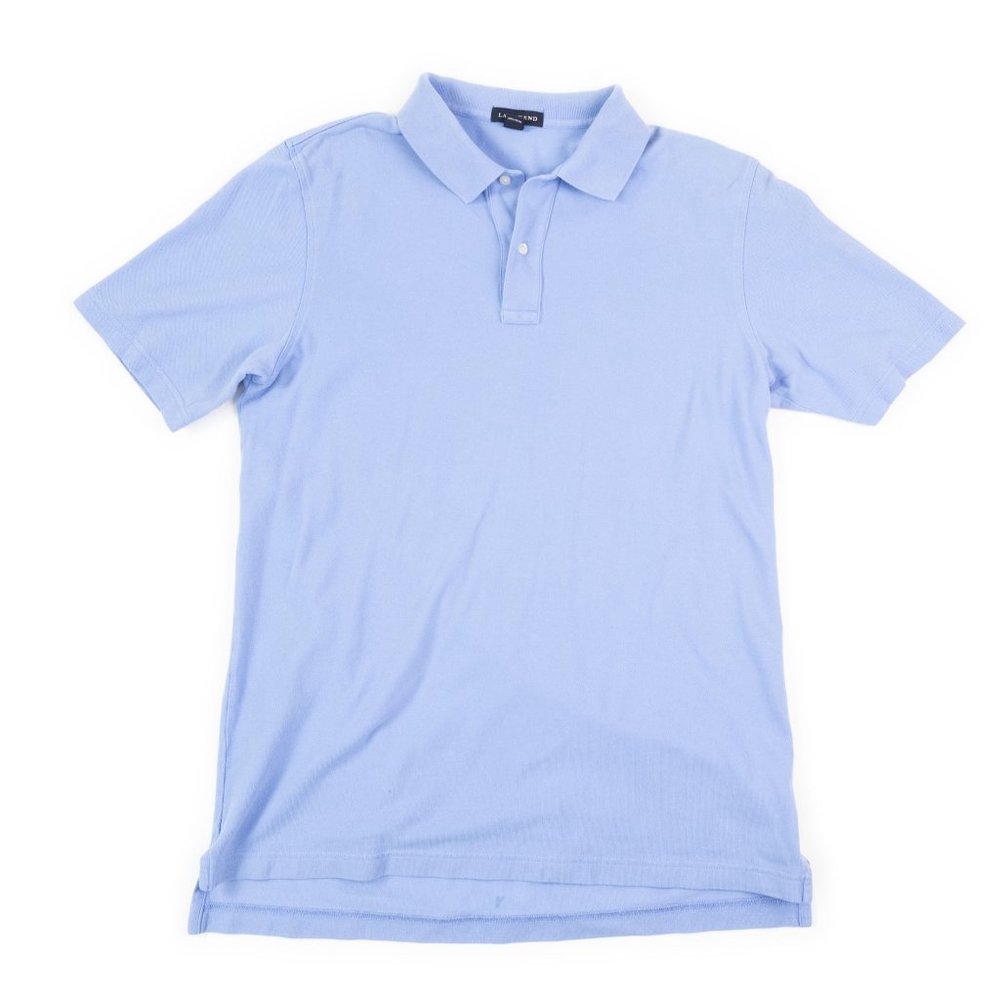LANDS' END light blue cotton polo shirt size L